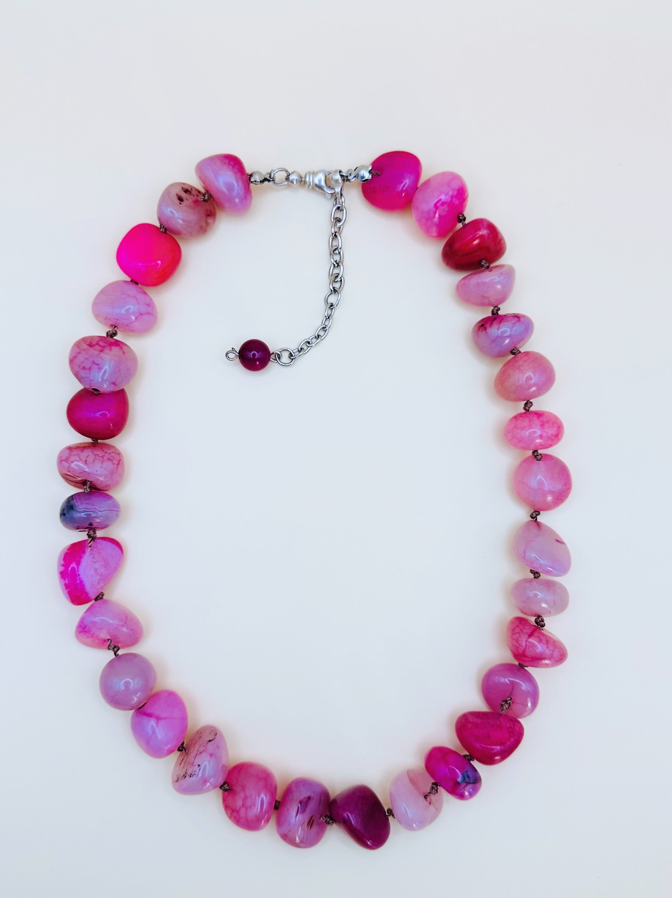 Arcturian Guard Strength and Courage Pink Agate Necklace