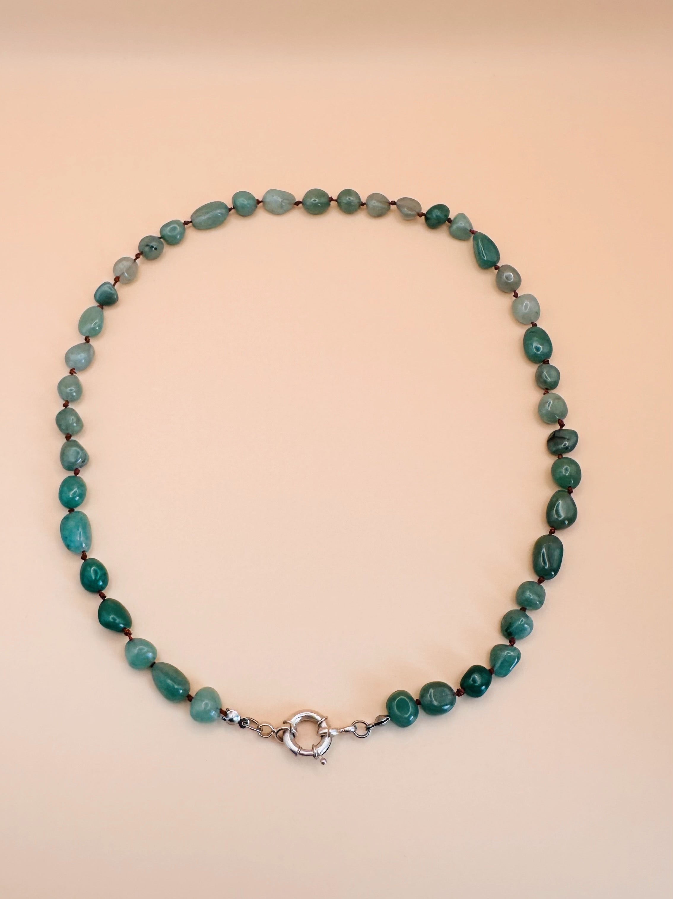 Arcturian Wealth Aventurine Necklace with Silver Clasp