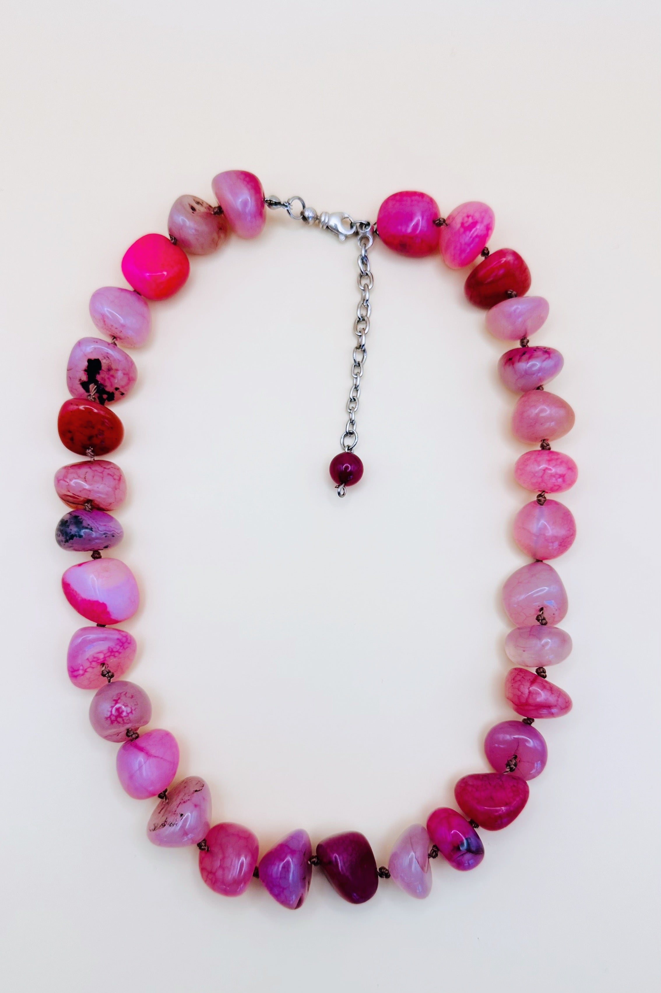 Arcturian Guard Strength and Courage Pink Agate Necklace