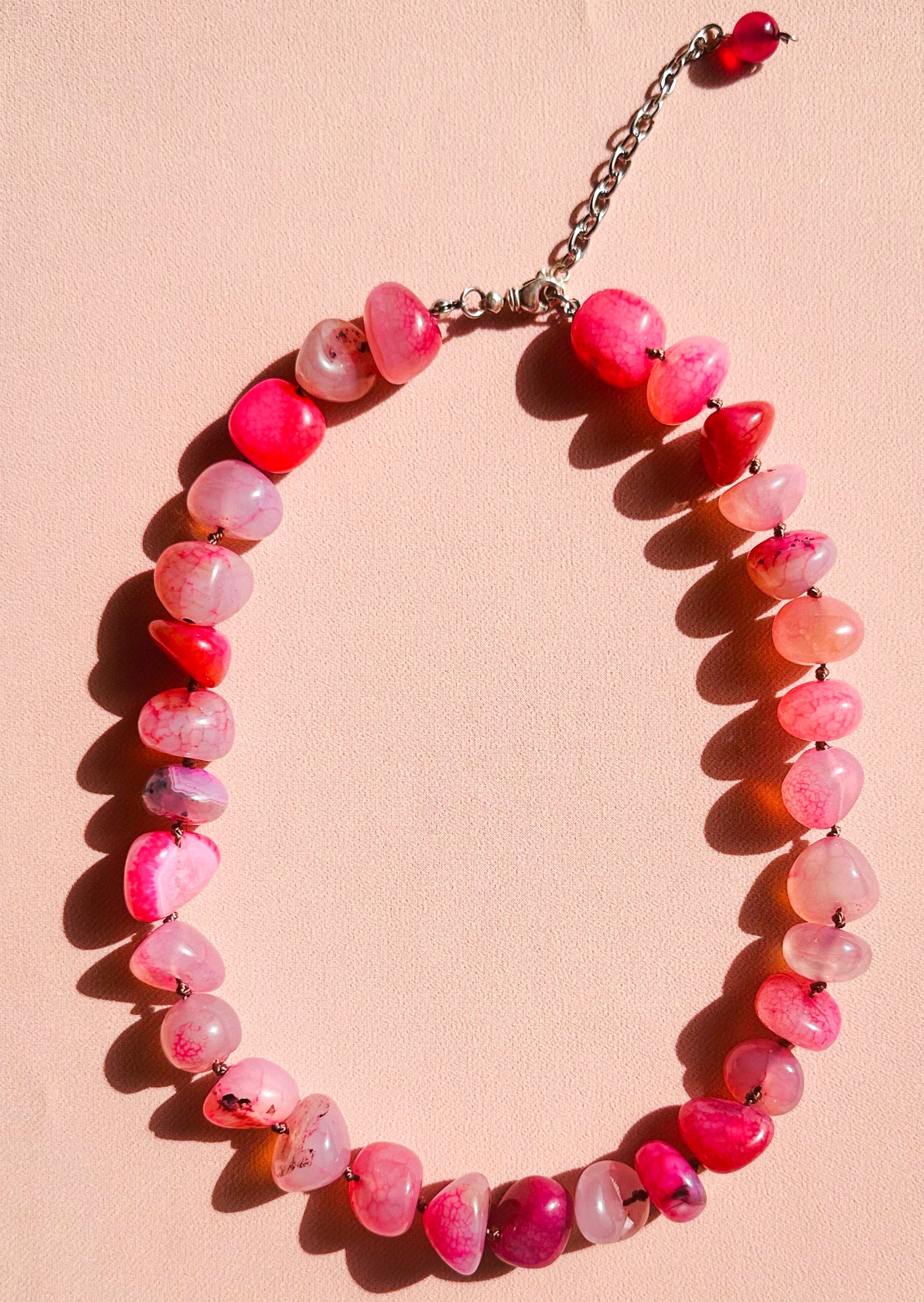 Arcturian Guard Strength and Courage Pink Agate Necklace