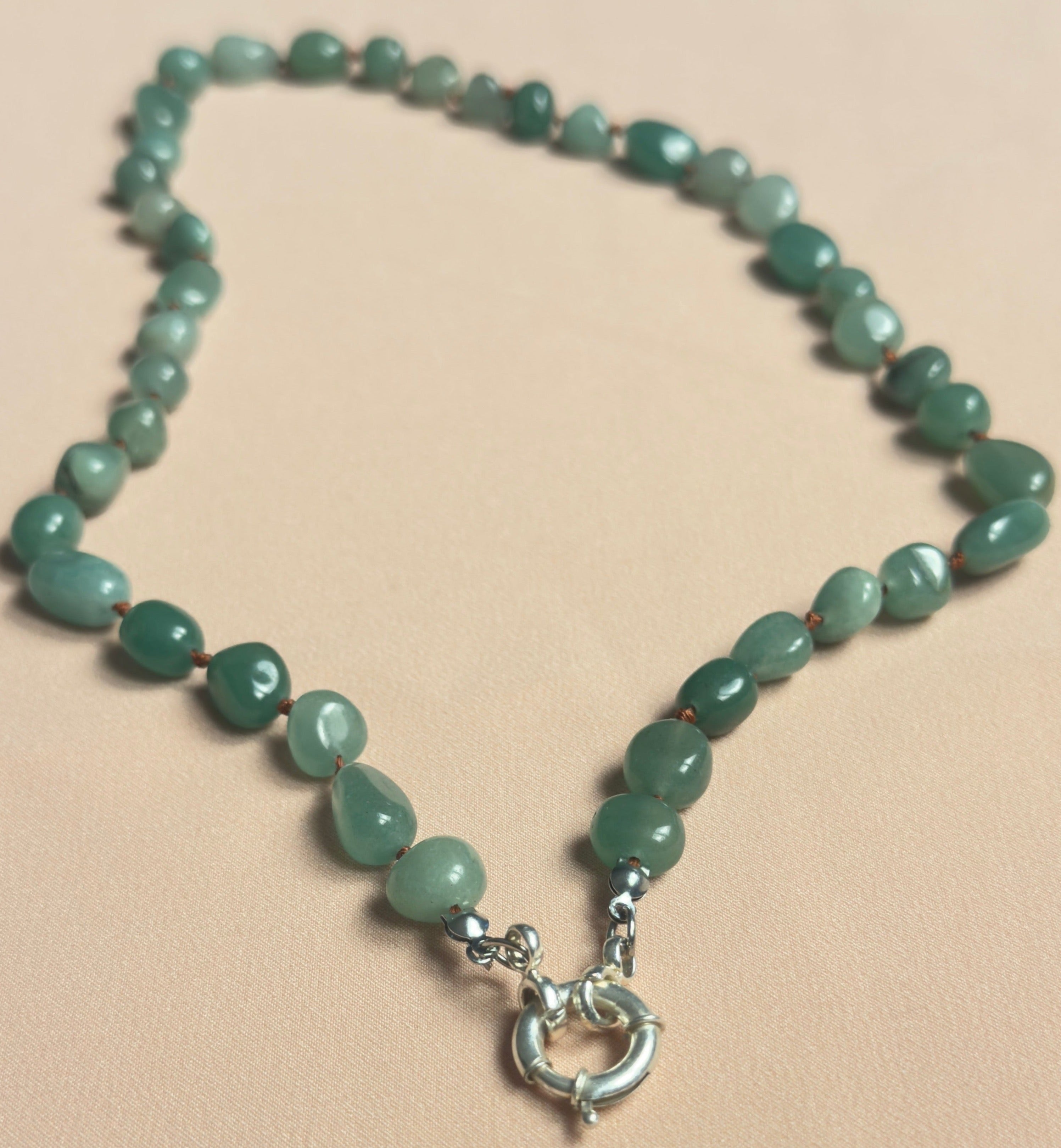 Arcturian Wealth Aventurine Necklace with Silver Clasp