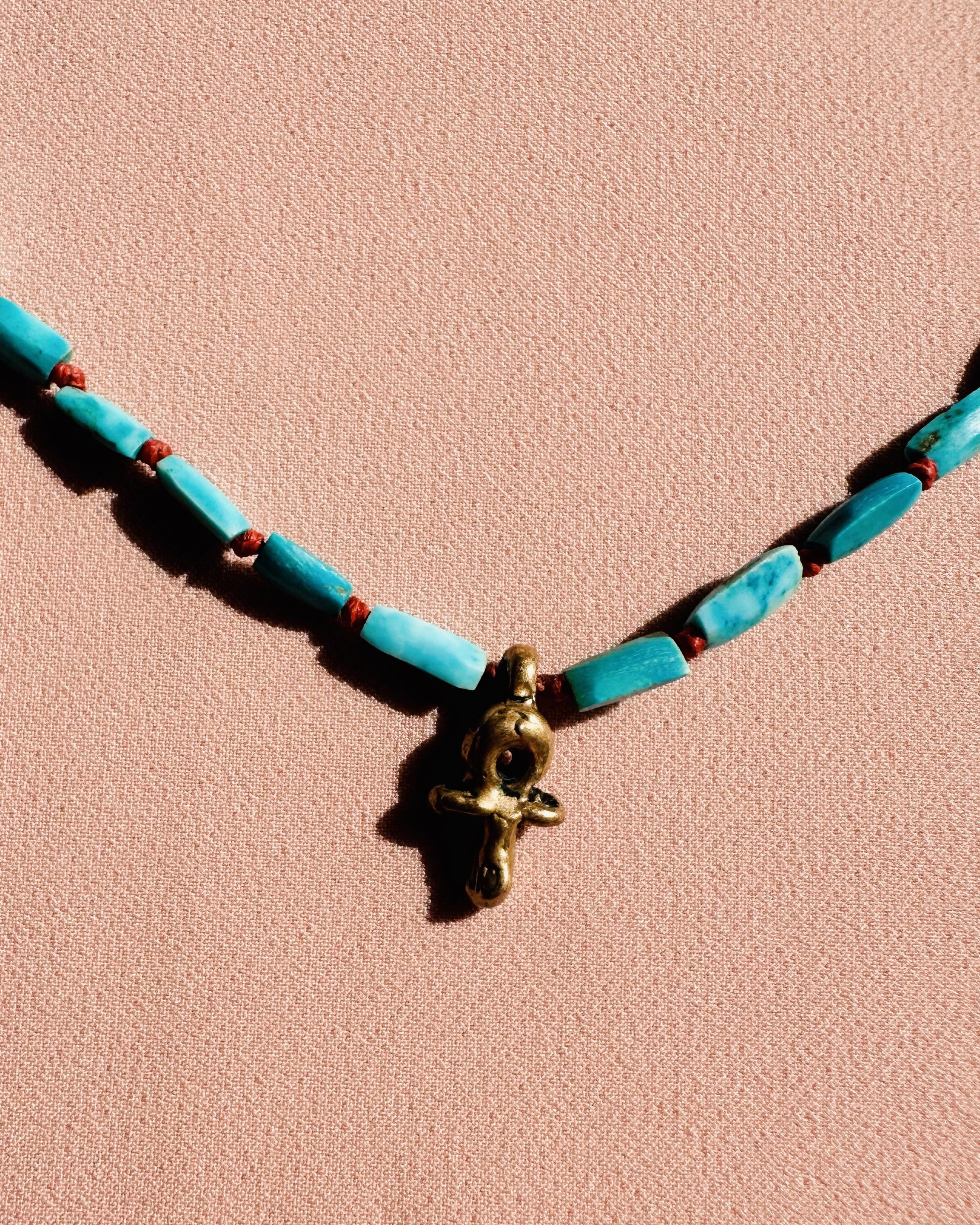 Arcturian Ankh Symbol of Life Frequency Necklace Turquoise